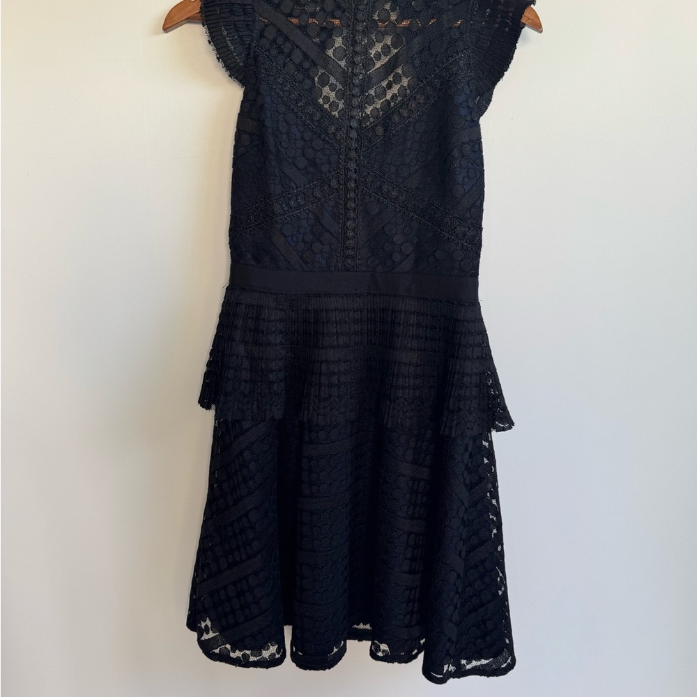 Adelyn Rae Black Lace Mini Dress